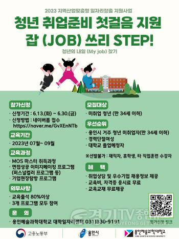 [크기변환]사본 -2. 용인특례시가 30일까지 취업 준비 청년을 지원하는 ‘2023년 지역산업맞춤형 일자리창출 지원사업(Job 3 Step)에 참여할 미취업 청년 30명을 모집한다..jpg