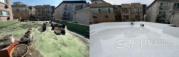 [크기변환]사본 -3-1. 용인특례시의 녹색건축물 조성 지원사업으로 한 노후주택에 쿨루프가 설치된 모습(공사 전후).jpg