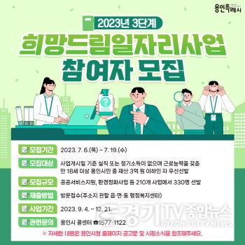 [크기변환]사본 -1. 용인특례시가 6일부터 19일까지 2023년 3단계 희망드림 일자리 사업 참여자를 모집한다. 사진은 관련 포스터..jpg