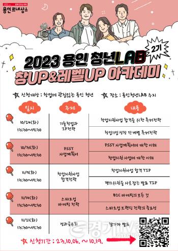[크기변환]3. 용인특례시가 용인청년랩(LAB) 창업(UP) & 레벨업(UP) 아카데미 2기를 운영한다. 사진은 관련 포스터..jpg