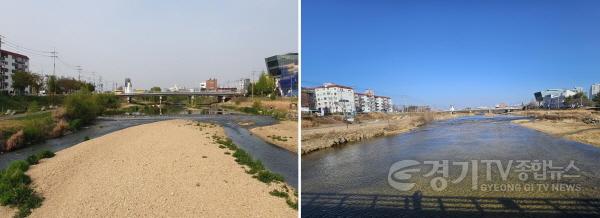 [크기변환]1-1 금곡보 인근 사진_죄측 공사전_우측 공사후 (1).jpg