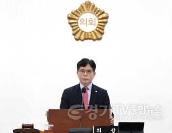 [크기변환][사진자료] 하남시의회 금광연 의장 7월 23일 제9대 후반기 첫 임시회 개회사.(사진_하남시의회 제공).jpg