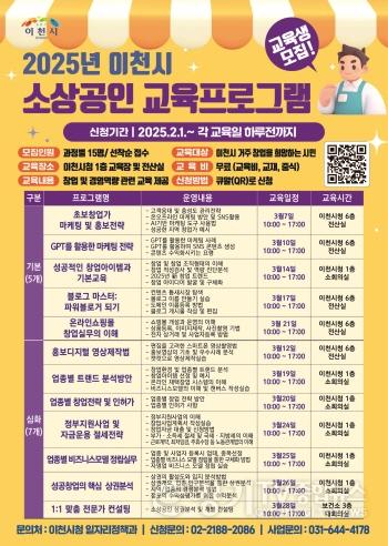 [크기변환]1. 이천시, 2025년 상반기 소상공인 교육프로그램 교육생 모집 안내.jpg