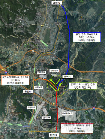[크기변환]2. 용인특례시를 관통하는 용인~광주민자도로, 국지도 57호선, 용인도시계획도로 중1-1호선.png
