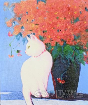 [크기변환]사진 4) 화성특례시의회 로비에서 진행 중인 김미영 작가의 전시.jpg