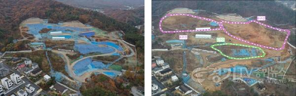 [크기변환]7. 용인특례시 수지구 고기동의 노인복지주택 공사현장의 토사반출 전(왼쪽)과 후(오른쪽) 모습.jpg