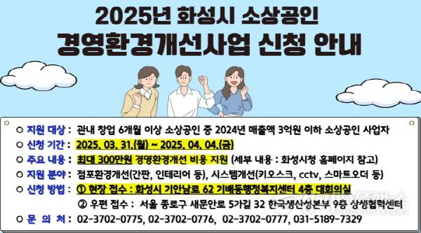 [크기변환]1. 2025년 화성시 소상공인 경영환경개선사업 신청안내문.jpg