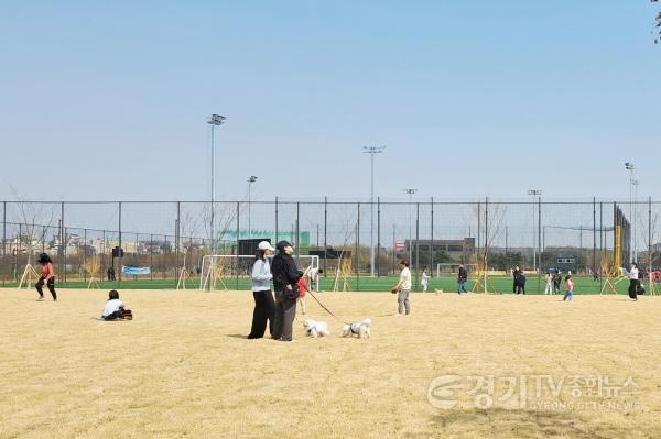 [크기변환]1-2. 지하는 하수처리장 지상은 힐링 쉼터… 수원시 황구지천생태수자원센터 체육공원 시민들에게 인기.jpg