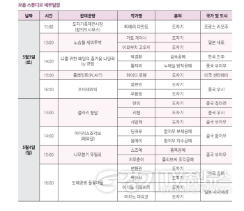 [크기변환]2. 제39회 이천도자기축제, 유네스코 창의도시 공에작가와 오픈스튜디오에서 만나요!1(일정표).png