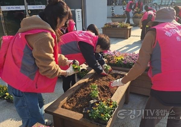 [크기변환]8-2. 화성특례시 동탄3동 주민들이 청사 및 도로변에 비올라를 식재하고 있다 (1).jpg