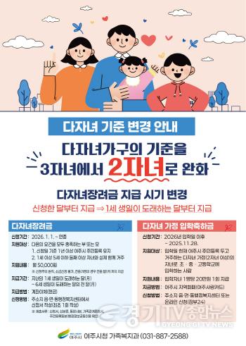 [크기변환]02-여주시 2026년부터 다자녀 기준 완화로 다자녀장려금, 다자녀 가정 입학축하금 대상자 확대.jpg