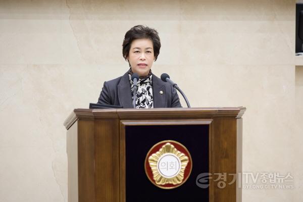 [크기변환]사진1. 황미상 의원이 11일 열린 제300회 임시회 제2차 본회의에서 5분 자유발언을 하고 있다..jpg