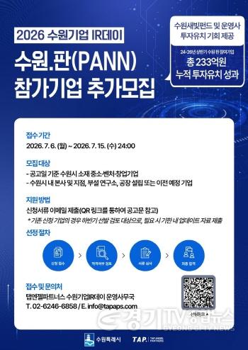 [크기변환]1. 수원특례시, ‘2026 수원기업 아이알(IR)데이 수원.판(PANN)’ 참가 기업 추가 모집한다.jpg