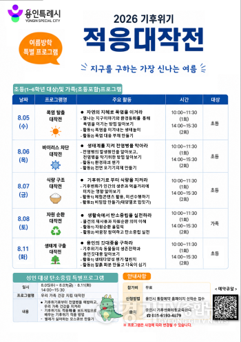 [크기변환]1. 용인특례시, 여름방학 특강 기후위기 적응대작전 안내 포스터.png