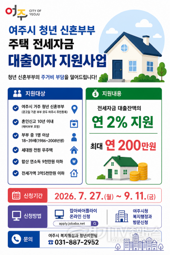 [크기변환]02-여주시, 청년 신혼부부 주택 전세자금 대출이자 지원사업 추진.png
