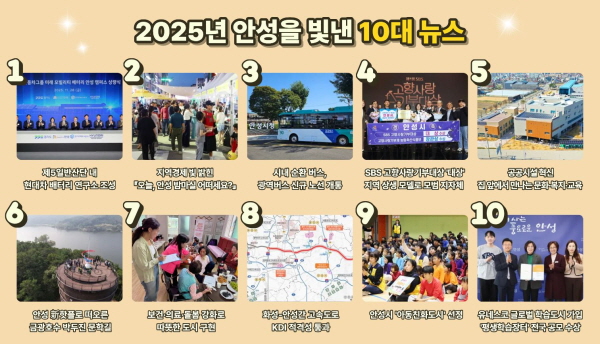 [경기티비종합뉴스] 안성시, 2025년을 빛낸 10대 뉴스 선정 결과 발표