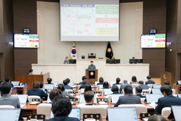 [경기티비종합뉴스] 용인특례시의회 김병민 의원,  동백-신봉선 철도망 구축 위한 3대 해법 제시