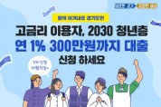 [경기도] , ‘고금리 이용자 ’, ‘2030청년층 ’에 연 1%, 300만원까지 대출  -경기티비종합뉴스-