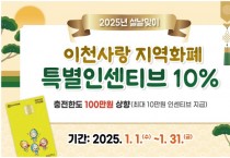 [경기티비종합뉴스] 이천사랑지역화폐, 설맞이 인센티브 10% 및 충전 한도 100만 원 상향