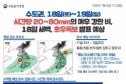[경기티비종합뉴스] 경기도, 17일 오후 8시부터 연휴기간 호우 대비 재대본 비상 1단계 가동