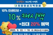 [경기티비종합뉴스] 화성특례시, 추석맞이 희망화성지역화폐 캐시백 10% 추가 지급