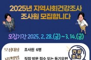 [경기티비종합뉴스] 2025년 「여주시 지역사회건강조사 조사원」 모집 공고