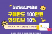 [경기티비종합뉴스] 화성특례시, 9~10월 지역화폐 확대 발행...구매한도 100만 원까지로 상향